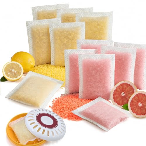 NewKe 12 Pack Odor Eliminates Refills for Puck Baking Soda Cartridge, Diaper Pail Deodorizer Replacement for Munchkin Step and Pall Diaper Pails, 6 Grapefruit & 6 Lemon flavor