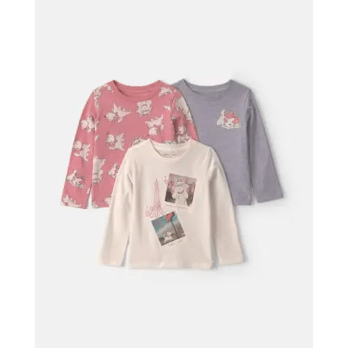 Toddler Girl 3-Pack Disney© Marie Long-Sleeve Multipack Tops | Carter's