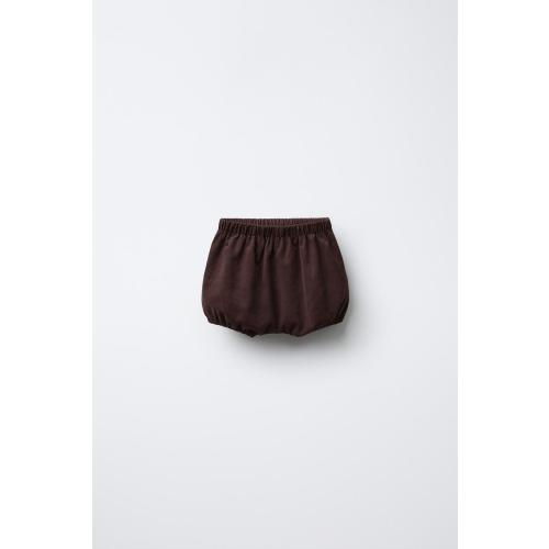 LINED FINE-WALED CORDUROY BLOOMERS - Eggplant | ZARA United States