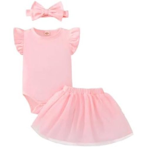 Baby Girl Sleeveless Tutu Romper Dress Set 0-18M