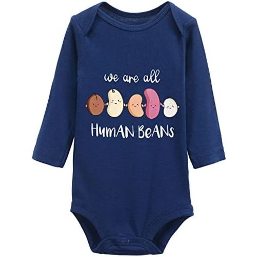 We are All Human Beans Infant Long Sleeve Cotton Baby Bodysuit