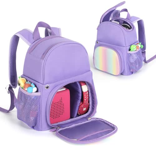 Piaclen Carrying Case Compatible with Toniebox 2 Audio Player Starter Set,Travel Backpack for toniebox,Storage bag (Purple)