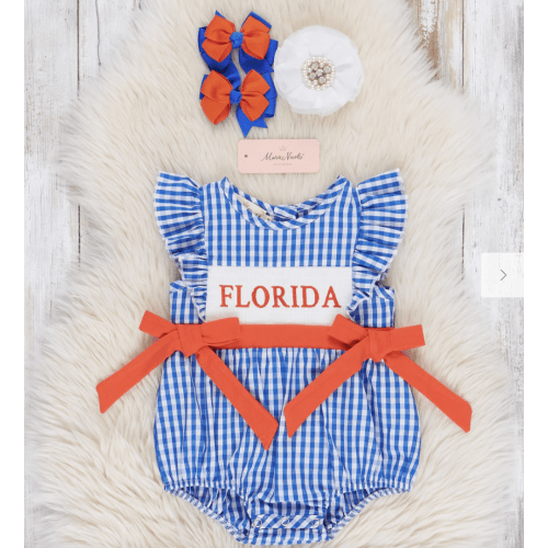 Florida Smocked Gingham Romper