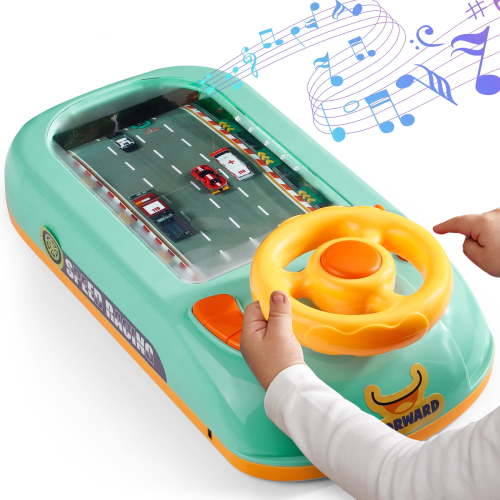 Racing Adventure Car Steering Wheel Toy for Kids Musical Driving Game Toddler Interactive Simulation Toy