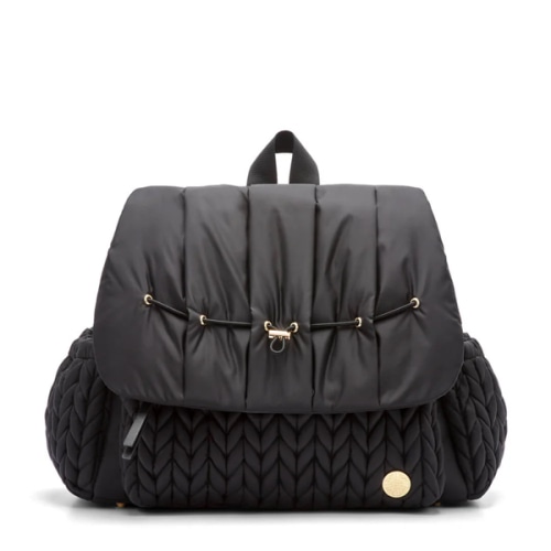 Levy Stylish Diaper Backpack - Black Herringbone
