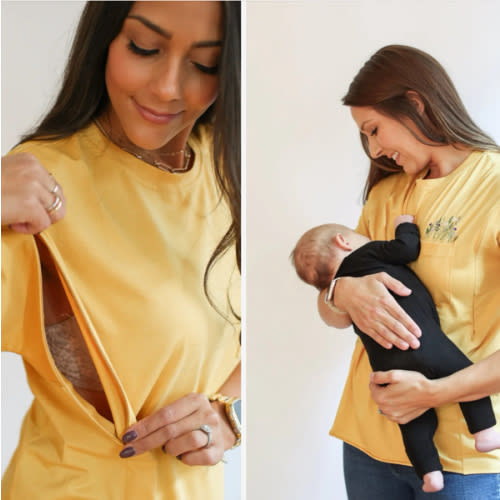Relaxed Fit Zip Breastfeeding Tee | Movemama Nursing Apparel