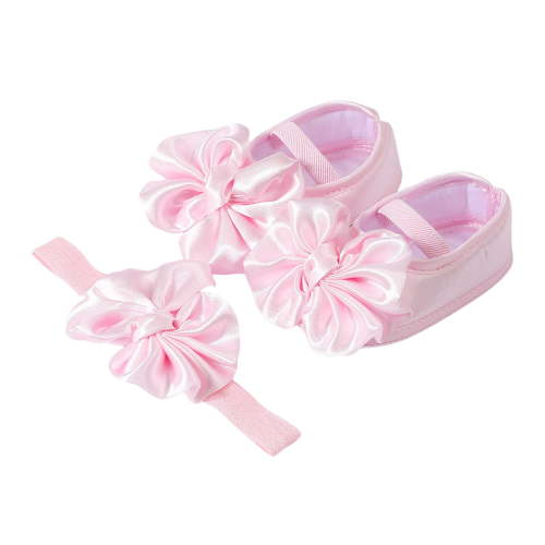 Huowey Newborn Baby Shoes With Hair Band Fashion Soft Soled Newborn Shoes Versatile Dress Flower Shoes Newborn Shoes Lovely Footwear, 0-6 Months