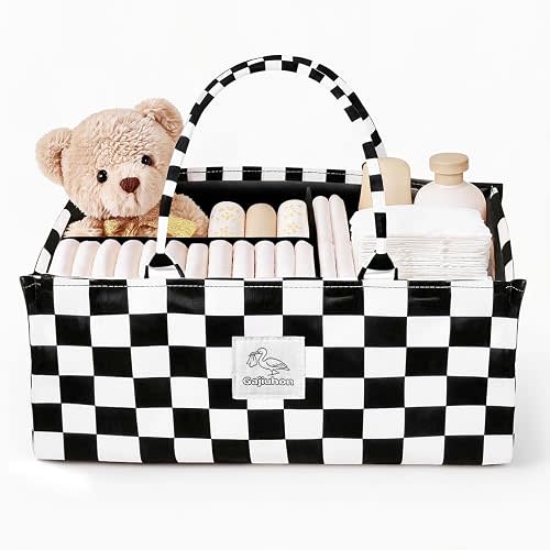 Diaper Caddy Organizer – Nursery Storage Basket (Checkerboard)