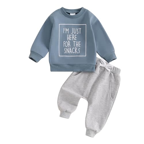 Lucikamy Toddler Baby Boy Outfits Long Sleeve Letter Print Sweatshirt Shirt Tops + Sweatpants Fall Winter Clothes Set