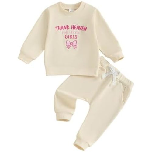 Sejardin Toddler Baby Girl Fall Winter Outfit Letter Print Long Sleeve Sweatshirts and Stretch Pants Infant Girl Clothes