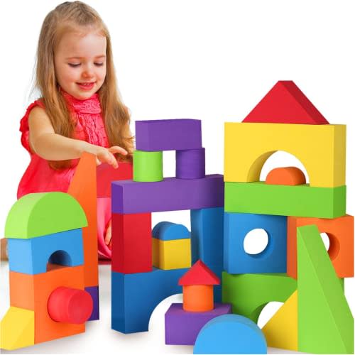 LOLO TOYS Large Building Foam Blocks for Toddlers  Giant Jumbo Big Building Blocks (30 Pieces)
