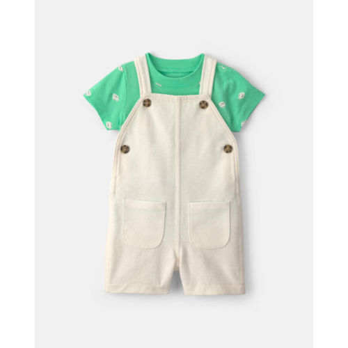 Baby 2-Piece Fish Short-Sleeve Overall Set - Green/Ivory | Carter's