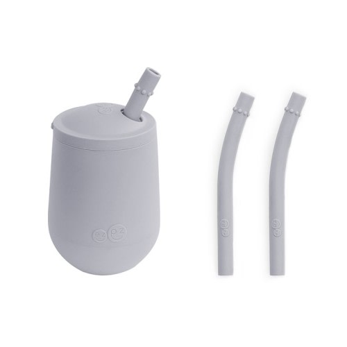 Pottery Barn Kids Mini Cup & Straw Training Set-Pewter