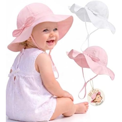 FURTALK Baby Sun Hat Toddler Beach Hats with UPF 50+ Sun Protection Wide Brim Girls Bucket Hat
