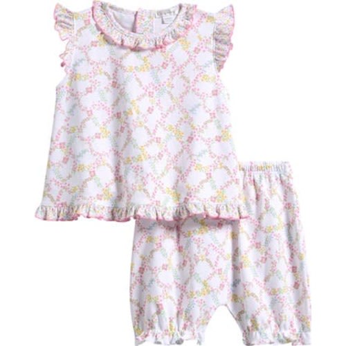 Floral Pima Cotton Ruffle Top & Shorts Set, 3-6M