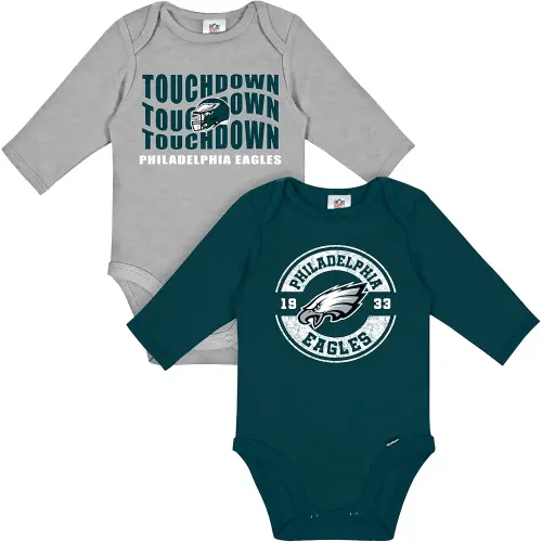 Gerber NFL Unisex-Baby NFL 2-pack Long Sleeve Onesie Bodysuit
