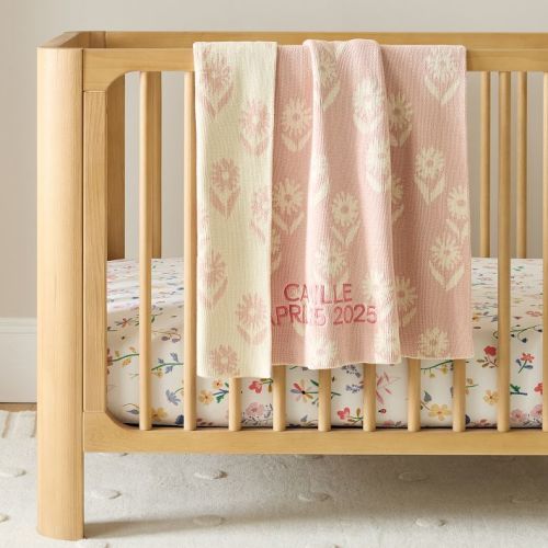 Flower Knit Reversible Jacquard Baby Blanket
