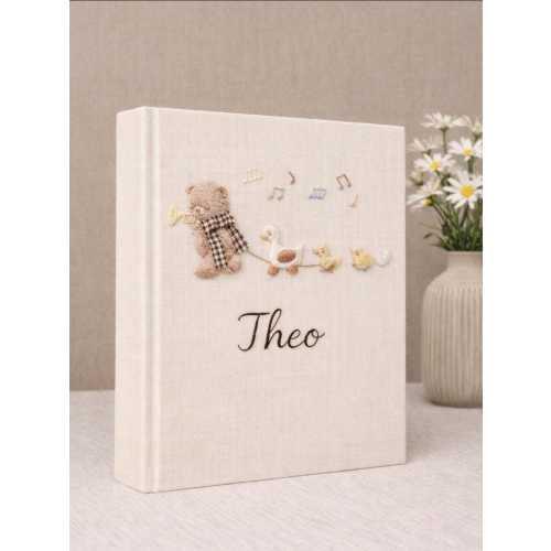 Custom Hand Embroidered Keepsake Album, Embroidered Photo Album With Sleeves, Personalized Baby Photo Album, Baby Gift, Wedding Photo Album