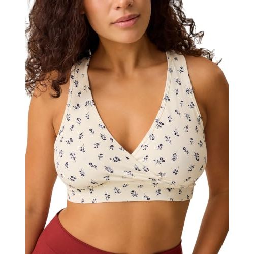 Kindred Bravely French Terry Racerback Nursing & Sleep Bra, Maternity Bra | Breastfeeding bra, wire free, crossover pull aside access, super soft and stretchy. Supportive for pregnancy & postpartum
