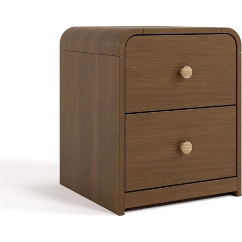 Storkcraft Next Santos 2-Drawer Nightstand, Hazelnut with Natural