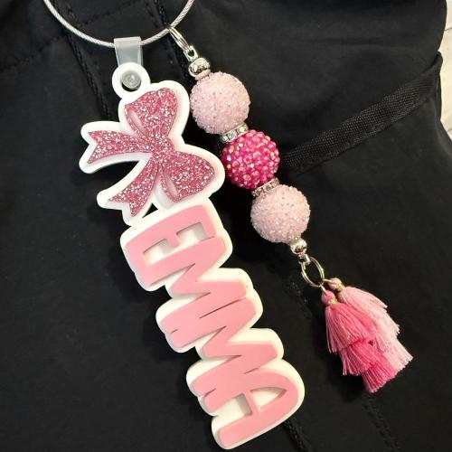 personalized keychain, custom name keychain, backpack keychain, lunchbox tag, diaper bag tag, kids name tag