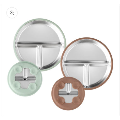 Stainless Steel Plate Set of 2 (mocha and sage)