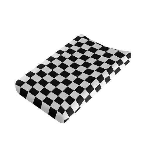Black and White Checkered Changing Pad Cover for Baby Girls Boys Cartoon Breathable Diaper Change Table Sheet Soft Stretchy Cute Change Table Mat Cover Fit 32x16
