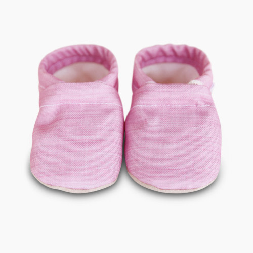 Clamfeet Cotton Canvas Moccasins - Lisa Pink, 1M (0-6 Months)
