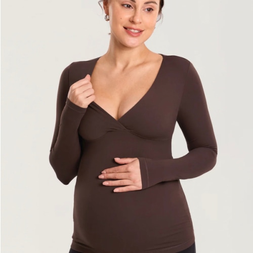 AirSoft Crossover Maternity & Nursing Top - Long Sleeves