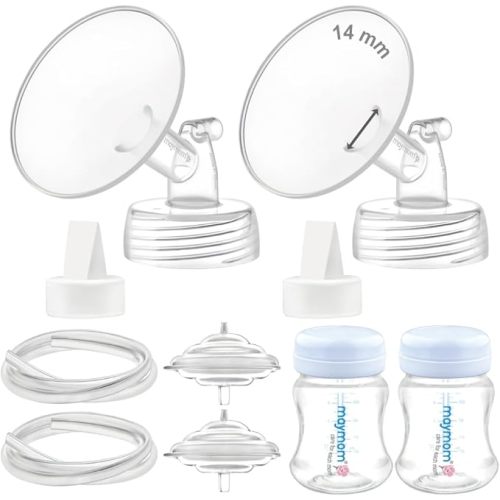 Maymom Pump Parts Compatible with Spectra S2 S1, 14mm Flange Valve Tube Bottle Backflow Protector, Not Original Spectra S2 Replacement Pump Parts Duckbill Valve Bottle