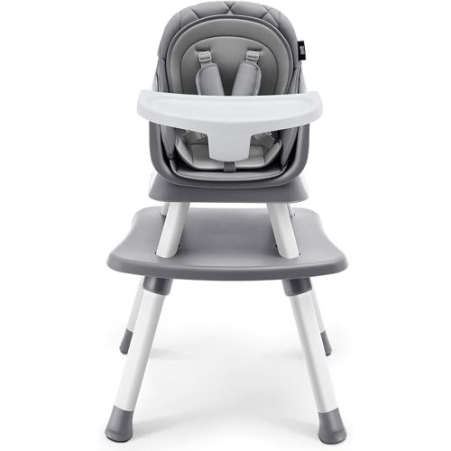 HARPPA 6 in 1 Baby High Chair, Convertible Infant Feeding Chair for Babies & Toddlers Table, Dining Booster Seat with Removable Tray, Grey