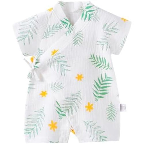 Newborn Muslin Robe Baby Kimono Onesie Infant Cotton Romper 0-24 Months