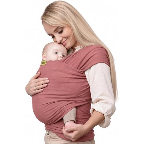 Boba Baby Wrap Carrier - Stretch Cotton Newborn Sling, Dusty Pink