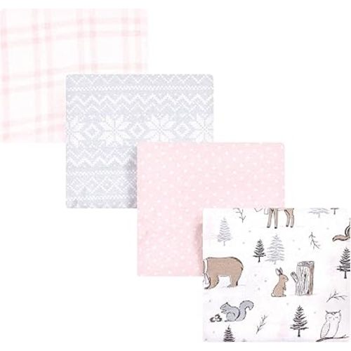 Hudson Baby Unisex Baby Cotton Flannel Receiving Blankets, Winter Forest, One Size