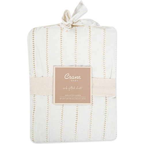 CRANE BABY Tassel Trim Crib Skirt, White