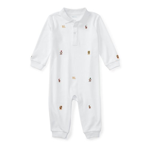 Ralph Lauren Baby Boys Embroidered Schiffli Coverall