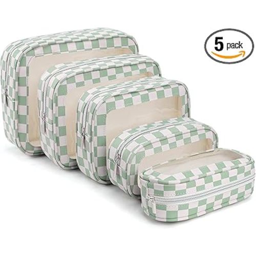 5PCS Diaper Bag Organizer Pouch Set,TSA Approved Toiletry Bag, Waterproof TPU Makeup Bag Set, Travel Organizer Bags for Women and Kids，Mothers Day Gifts