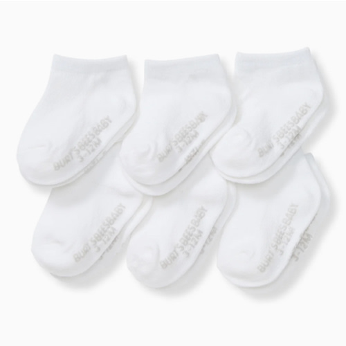 Solid Organic Cotton Baby Ankle Socks 6 Pack – Burt's Bees Baby - White / 0-3 months