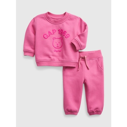 babyGap 1969 Logo Sweat Set in phlox pink, size: 0-3 M