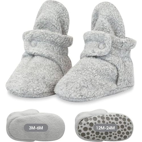 Zutano unisex-baby Cozie Fleece Baby Booties With Grippers