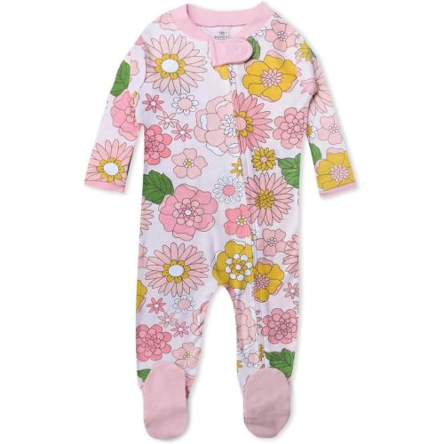 HonestBaby baby-girls Sleep & Play Footed One-piece Pajama Sleeper 100% Organic Cotton, Baby Girls