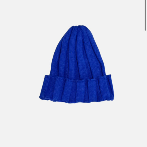 RIB KNIT BABY BEANIE BLUE