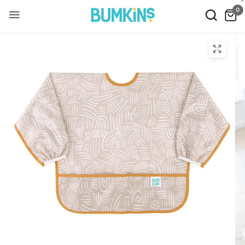 Long Sleeve Food Catching Bib in Rustic Boho Print | Bumkins