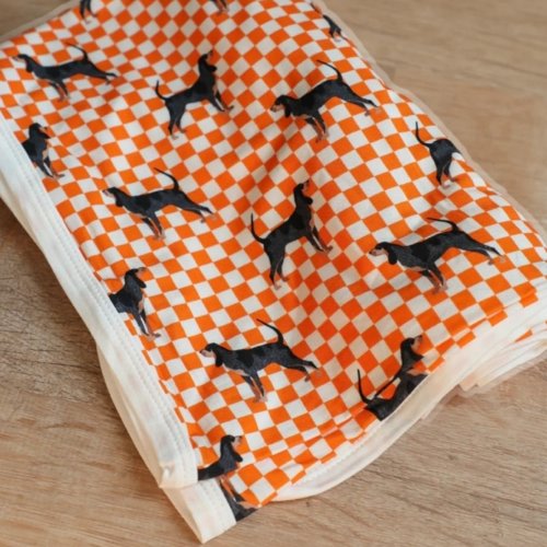 Checkered Coonhound Bamboo Swaddle - Ruffle Me This