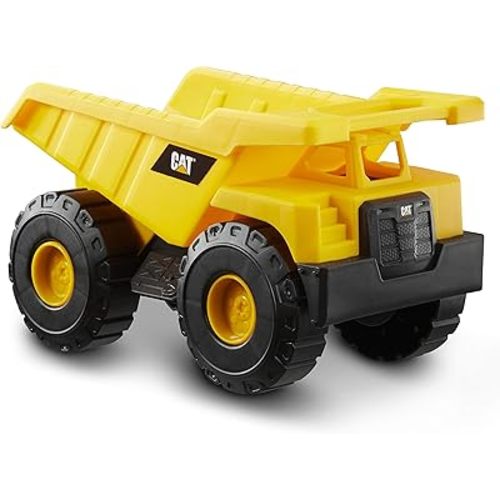CAT Construction Toys, 15" Dump Truck Toy, Ages 2+, Sturdy Plastic, No Batteries Required, CAT Construction Tough Rigs Series
