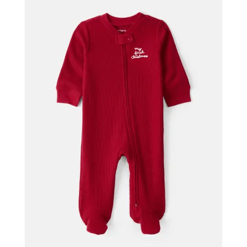 Baby My First Christmas Holiday Red Cotton Sleep & Play Pajamas - Red - Carter's | Carter's