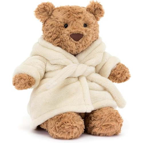Jellycat Bartholomew Bear with Bathrobe Stuffed Animal, 10 inches - Teddy Bear Plush - Soft & Huggable - Classic Children's Gift