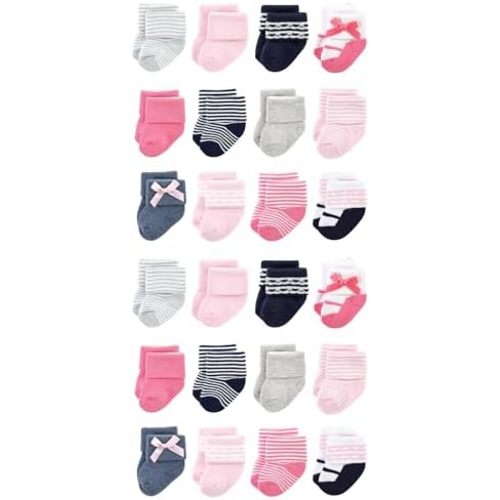 Luvable Friends Unisex Cotton Rich Baby Terry Socks 24-Pack