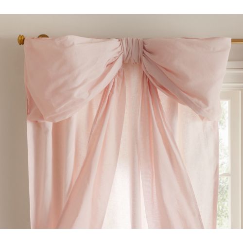 LoveShackFancy Bow Curtain , 52x96 , Color Blush