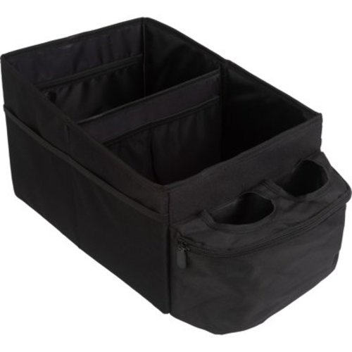 Stalwart Backseat Car Organizer - Collapsible Car Storage Box with Cupholders and Partitions for Front or Back Seat, Road Trip Essentials